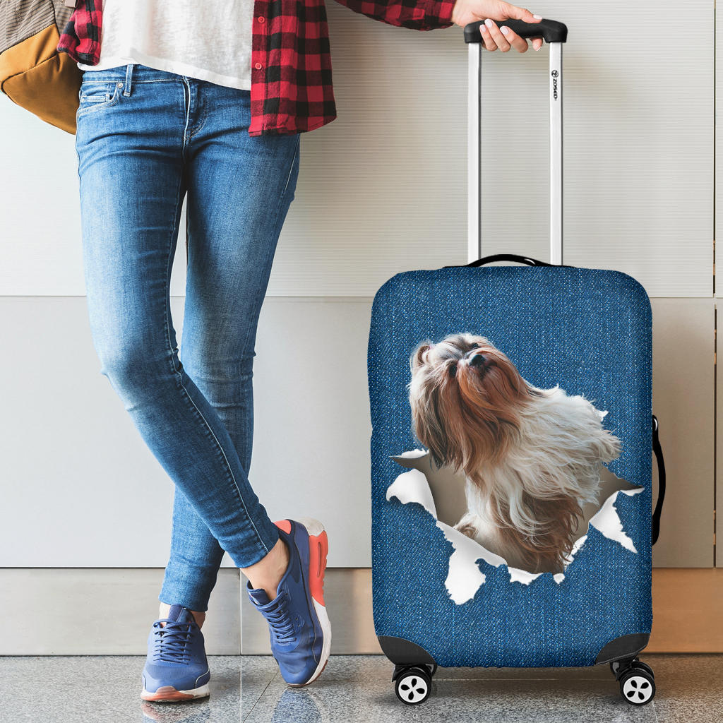 Shih Tzu-Torn Paper Luggage Covers