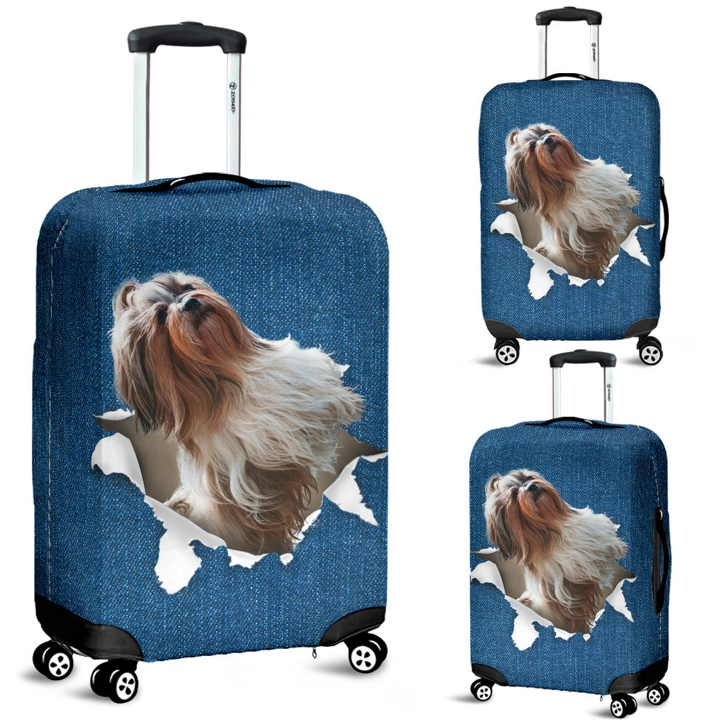 Shih Tzu-Torn Paper Luggage Covers
