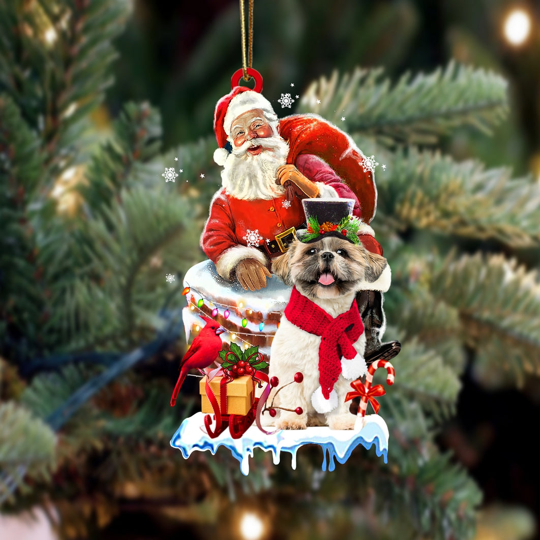 Shih Tzu 2-Christmas Chimney Two Sided Ornament