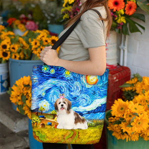 Shih Tzu 2-Oil Painting-Cloth Tote Bag