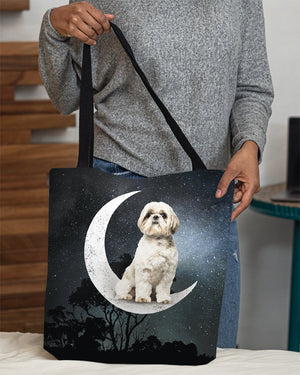 Shih Tzu2-Sit On The Moon-Cloth Tote Bag