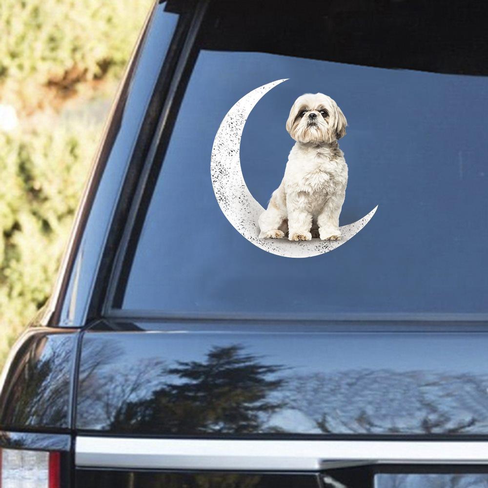 Shih Tzu 2-Sit On The Moon Decal