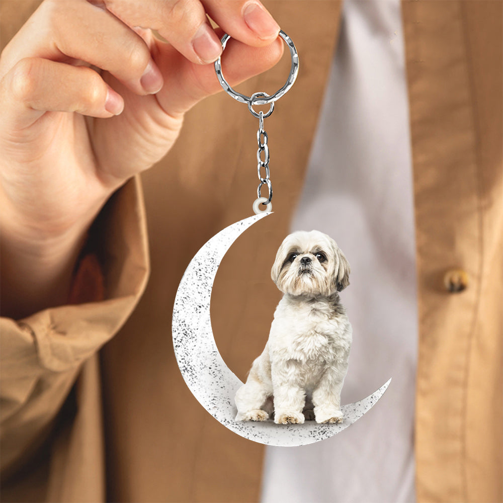 Shih Tzu2-Sit On The Moon Keychain