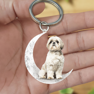 Shih Tzu2-Sit On The Moon Keychain