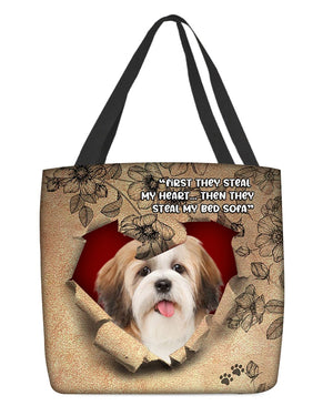 Shih Tzu 2-Torn Cloth Tote Bag