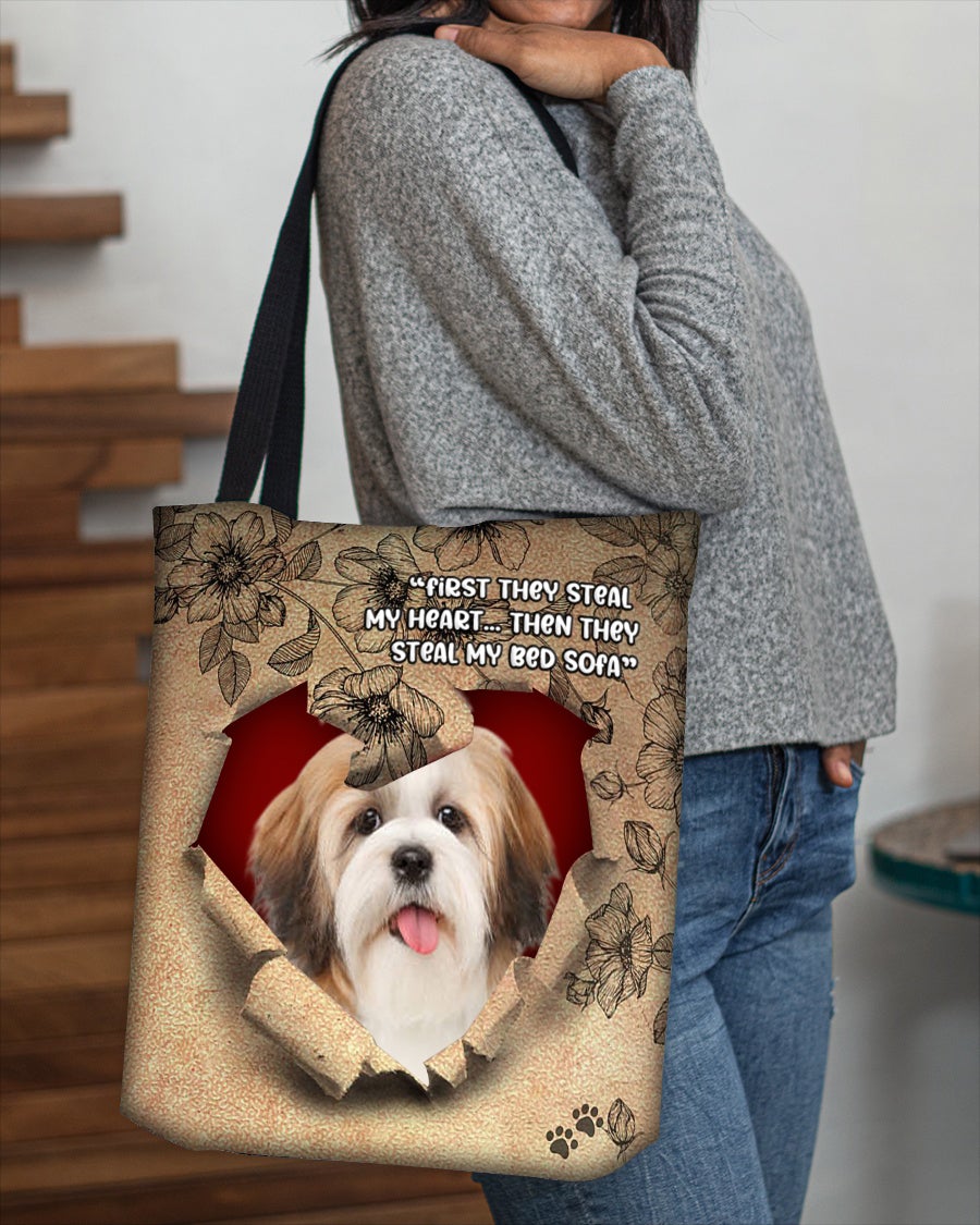 Shih Tzu 2-Torn Cloth Tote Bag