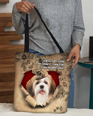 Shih Tzu 2-Torn Cloth Tote Bag