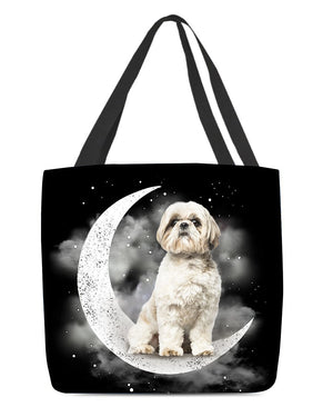 Shih Tzu2 Sit On The Moon With Starts-Cloth Tote Bag