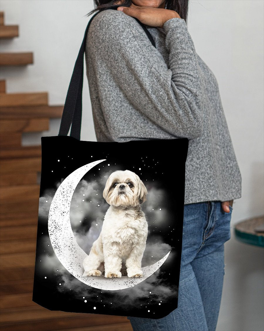 Shih Tzu2 Sit On The Moon With Starts-Cloth Tote Bag