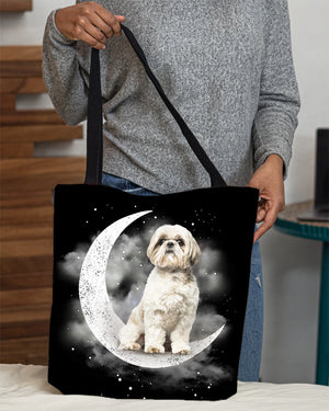 Shih Tzu2 Sit On The Moon With Starts-Cloth Tote Bag