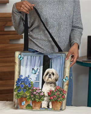 Shih Tzu 3 Today I Choose Joy-Cloth Tote Bag