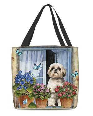 Shih Tzu 3 Today I Choose Joy-Cloth Tote Bag