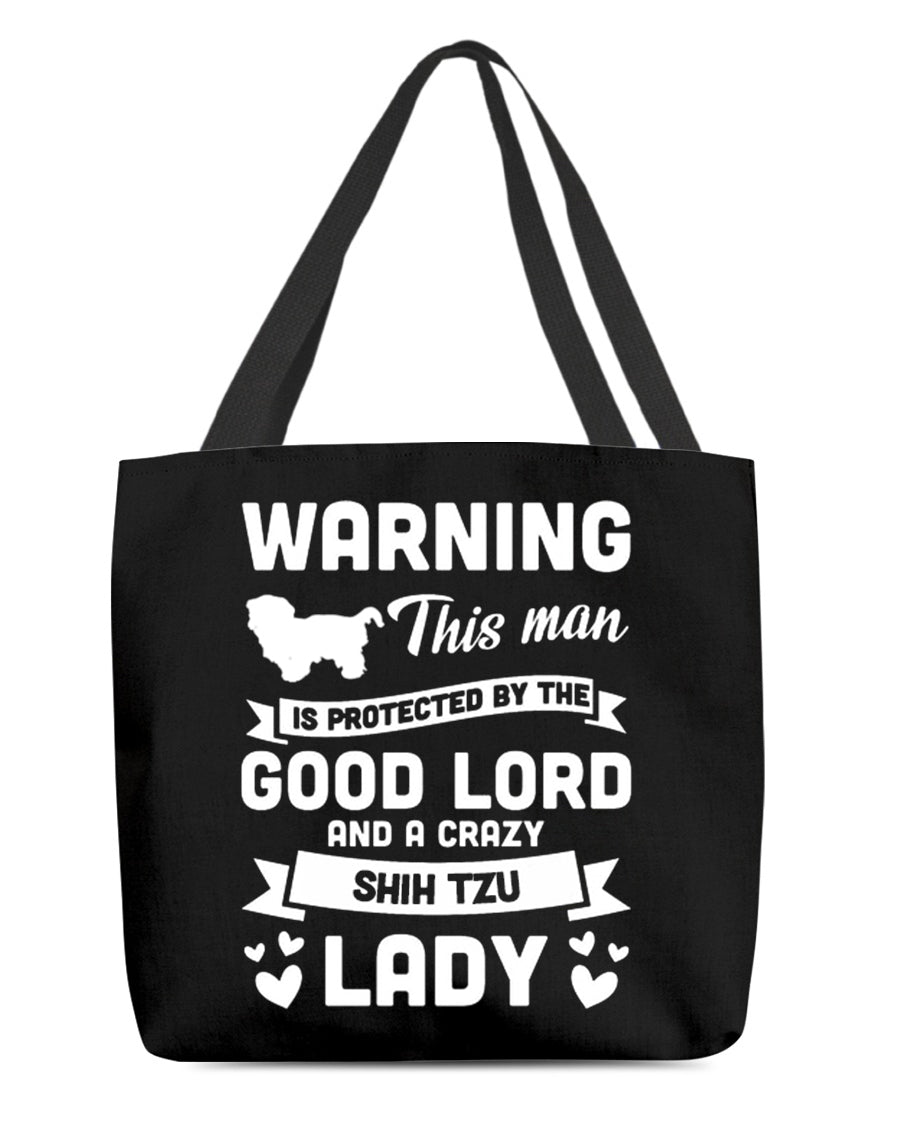 Shih Tzu Crazy lady Cloth Tote Bag