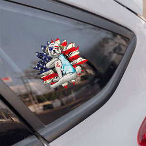 Shih Tzu Happy Independence Day Car Sticker