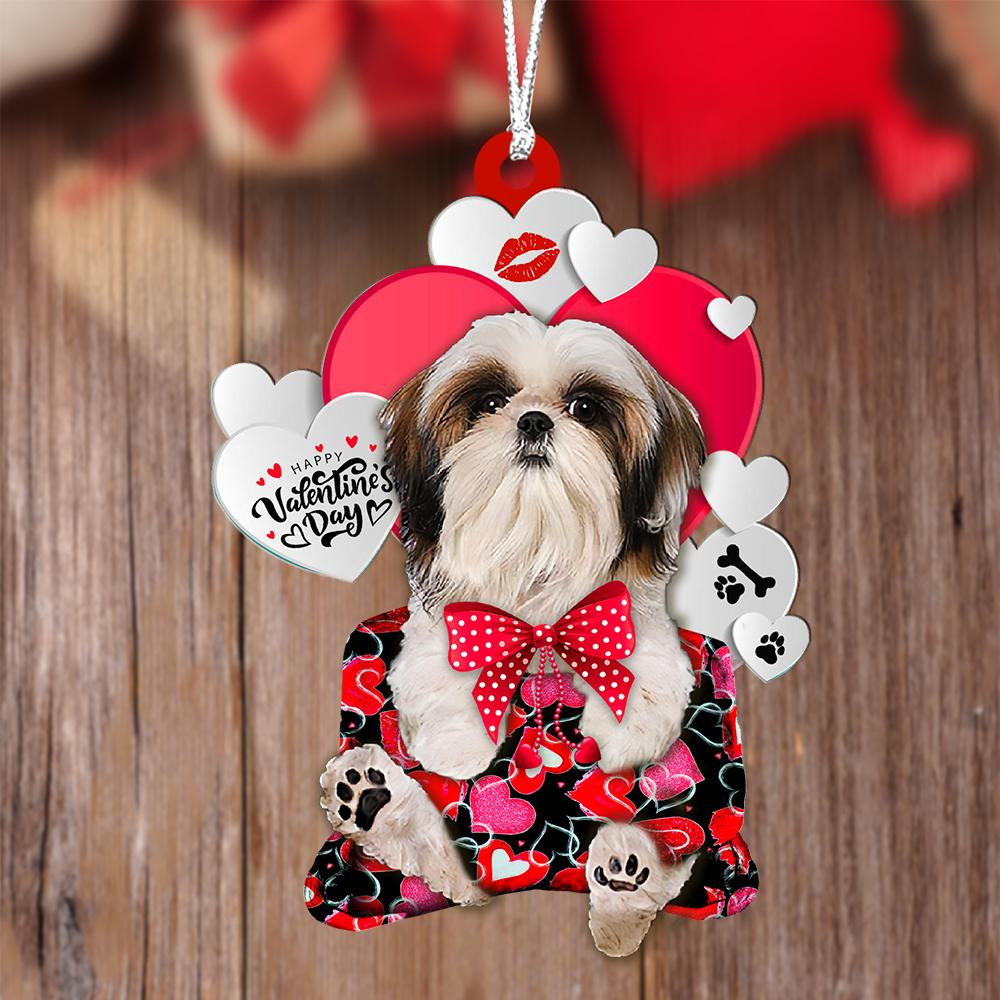 Shih Tzu Valentine's Day Sleeping Bag-Two Sides Ornament