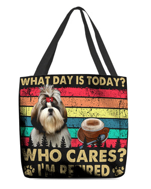 Shih Tzu Who Cares-Cloth Tote Bag