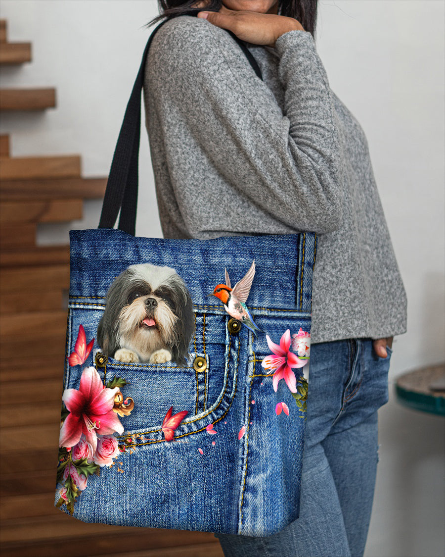 Shih tzu-Lily Cloth Tote Bag