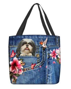 Shih tzu-Lily Cloth Tote Bag