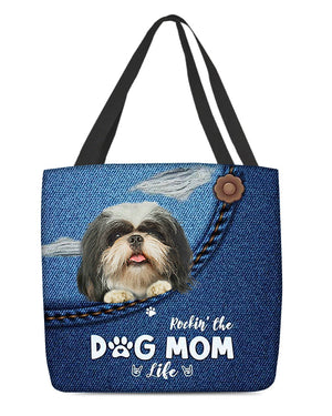 Shih Tzu-Dog Mom Life-Cloth Tote Bag