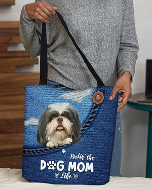 Shih Tzu-Dog Mom Life-Cloth Tote Bag