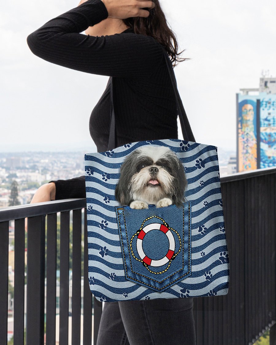 Shih tzu On Board-Cloth Tote Bag