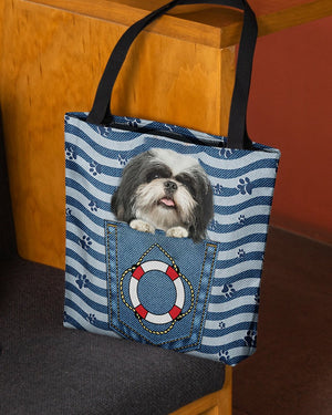 Shih tzu On Board-Cloth Tote Bag