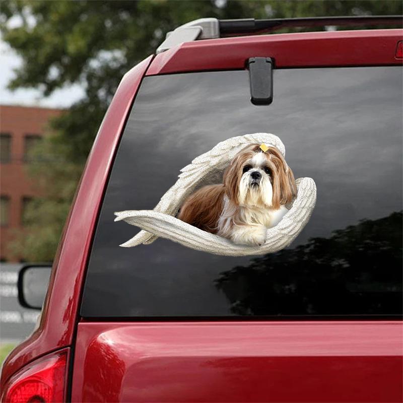 Shih tzu-sleeping angel CAR STICKER