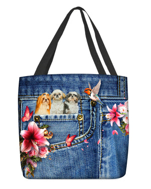 Shih tzu 1-Lily Cloth Tote Bag