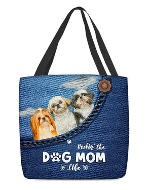 Shih Tzu n3-Dog Mom Life-Cloth Tote Bag