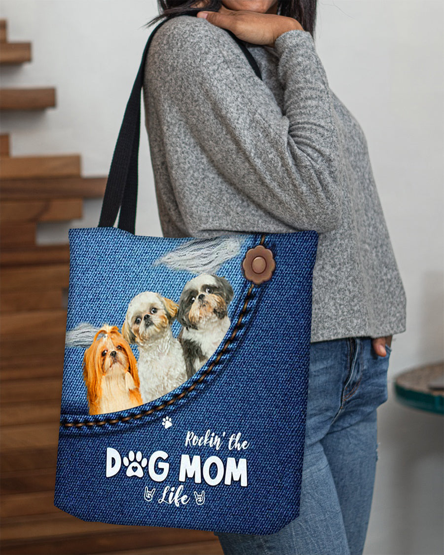 Shih Tzu n3-Dog Mom Life-Cloth Tote Bag