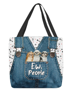 Shih tzu n_3-EW people-Cloth Tote Bag