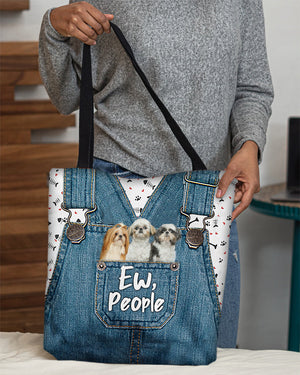 Shih tzu n_3-EW people-Cloth Tote Bag