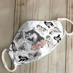 Siberian Husky Floral Vintage EZ07 2606 Face Mask
