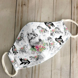 Siberian Husky Floral Vintage EZ10 2206 Face Mask