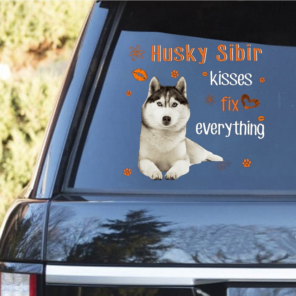 Siberian Husky-Kiss Fix Everything Decal