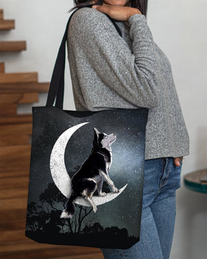 Siberian Husky-Sit On The Moon-Cloth Tote Bag