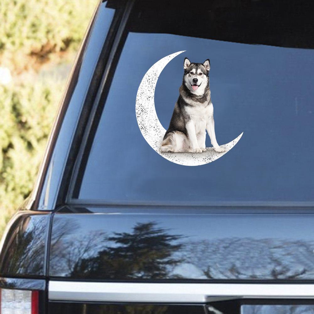 Siberian Husky-Sit On The Moon Decal