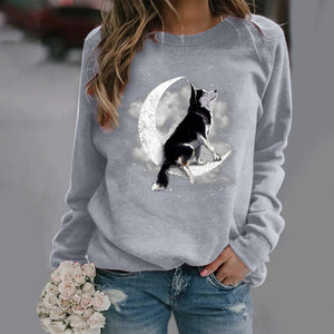 Siberian Husky1 -Sit On The Moon- Premium Sweatshirt