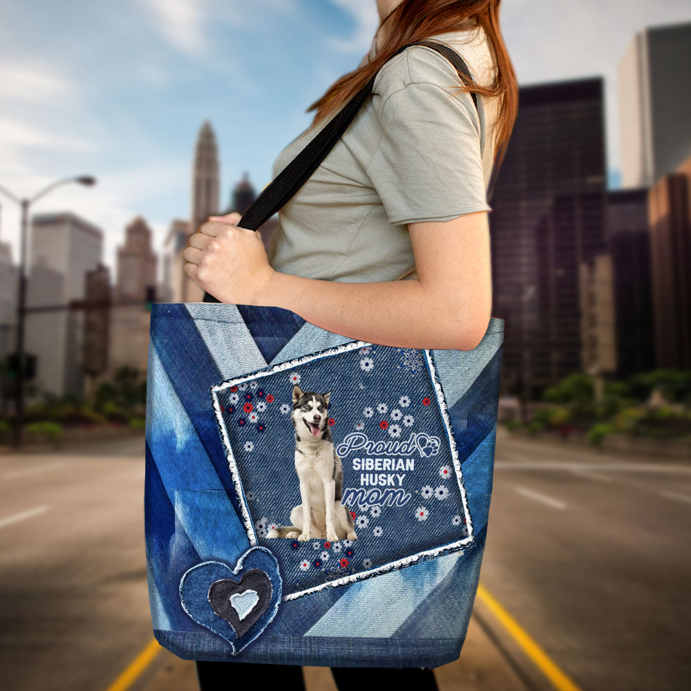 Siberian Husky 2 Pround Mom2-Cloth Tote Bag