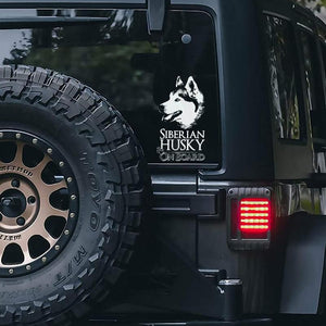 Siberian Husky3 on Board-Car Window Sticker-Dog Sign Decal
