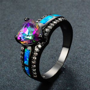 June Birthstone - Black "Gold-Filled" Heart Ring