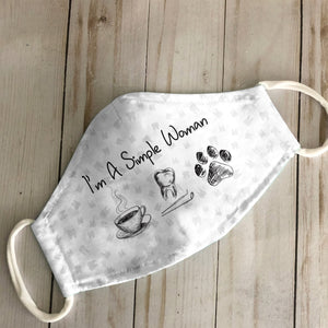 Simple Woman Coffee Dental Dog EZ03 2307 Face Mask