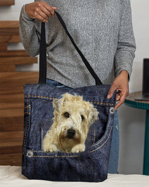 Soft Coated Wheaten Terrier-Dark Denim-Cloth Tote Bag