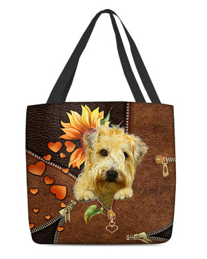 Soft Coated Wheaten Terrier-Sunflower&zipper Cloth Tote Bag