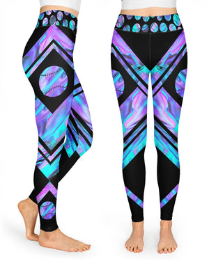 Softball Hologram Liquid High Waist Leggings