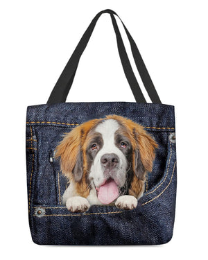 St Bernard-Dark Denim-Cloth Tote Bag