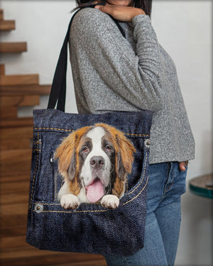 St Bernard-Dark Denim-Cloth Tote Bag