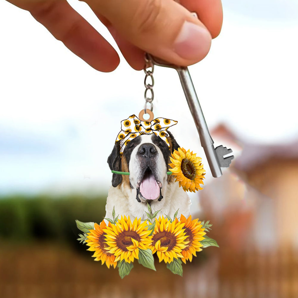 St Bernard-Dog Mom Keychain