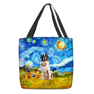 St Bernard-Oil Painting-Cloth Tote Bag