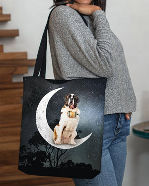 St Bernard-Sit On The Moon-Cloth Tote Bag